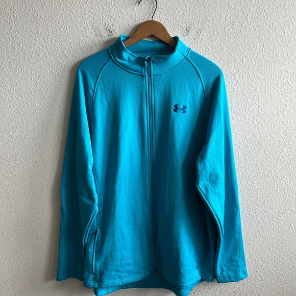 Under Armour Other - Under Armour Men's Light Blue Full Zip Fleece Jacket Size XL Loose Fit